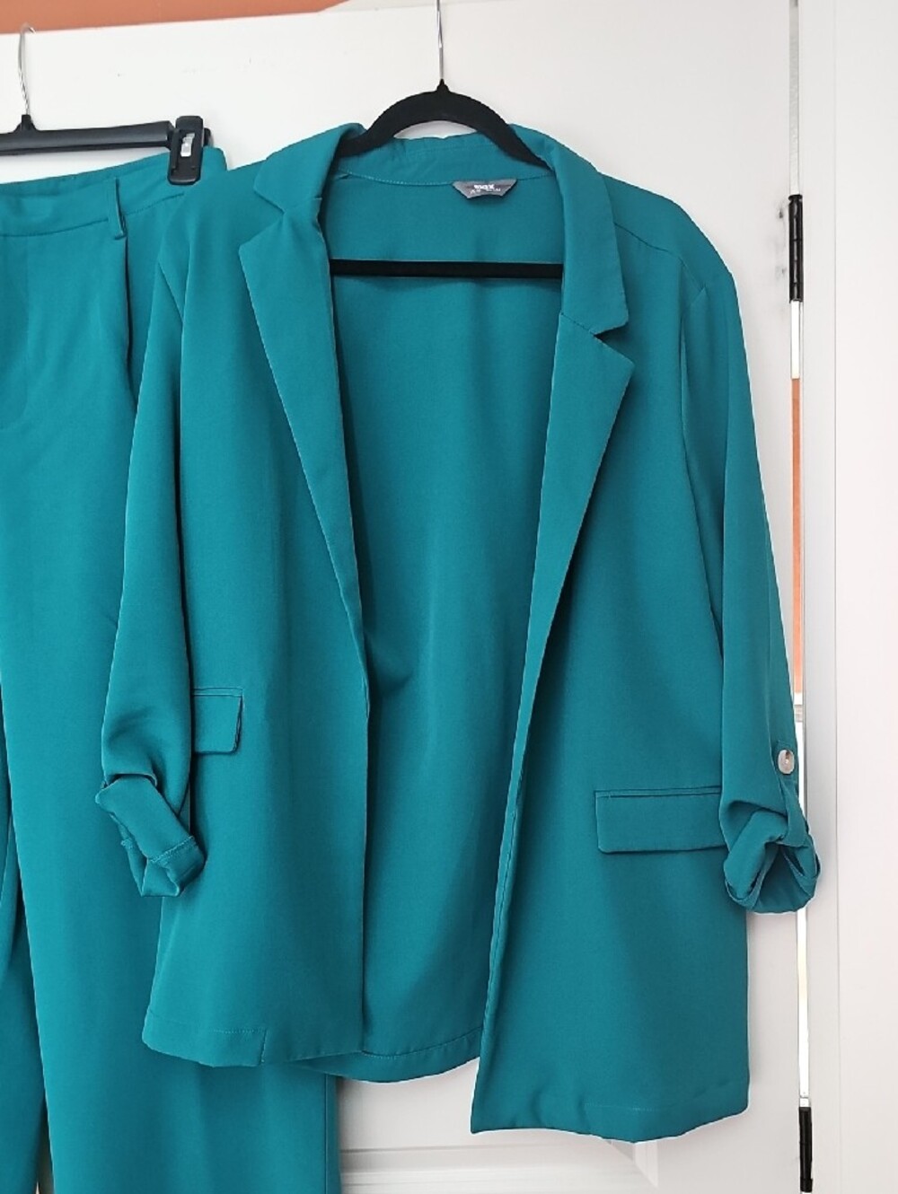 Teal Wide-Leg Dress Trousers - Elegant Office Ready New No Tag - Picture 2 of 10
